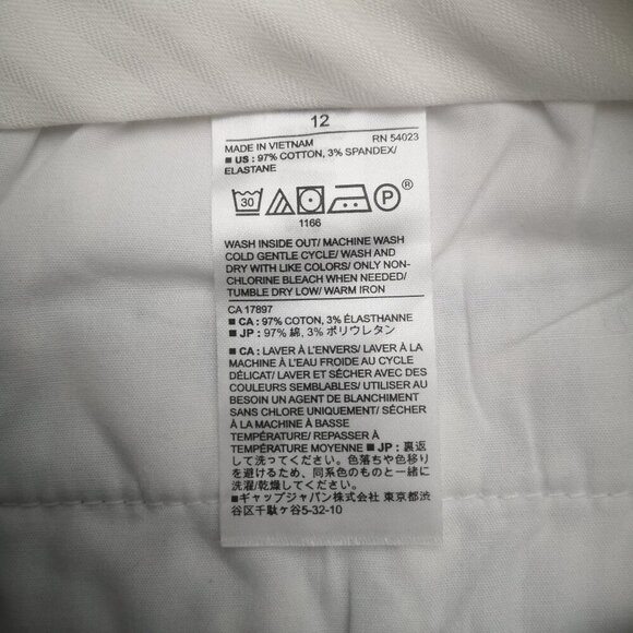 Banana Republic Ladies Size 12 Ivory w/Blue Flower Pattern Bermuda Length Shorts - Picture 4 of 11